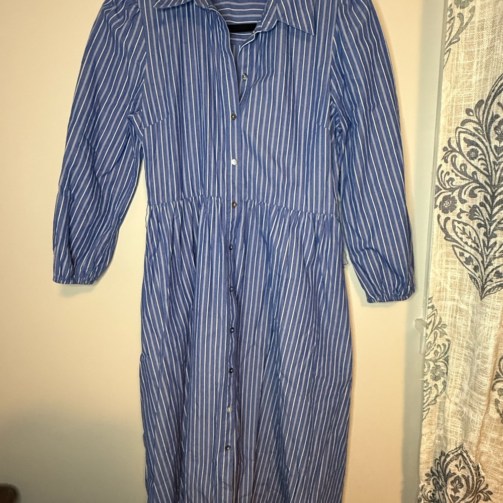 Cinq a Sept Blue and White Striped Shirt